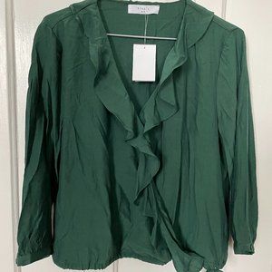 NWT Elodie - Green Faux Wrap Blouse